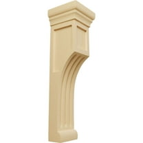 Ekena Millwork 4"W x 4"D x 14"H Recessed Groove Corbel, Alder