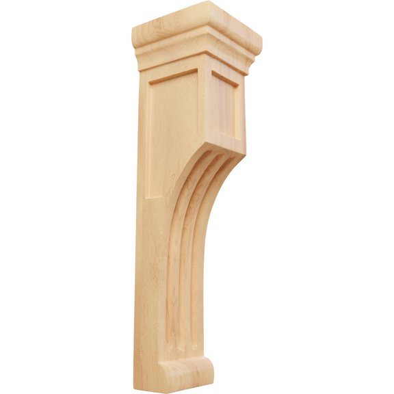 Ekena Millwork 4"W x 4"D x 14"H Recessed Groove Corbel, Red Oak