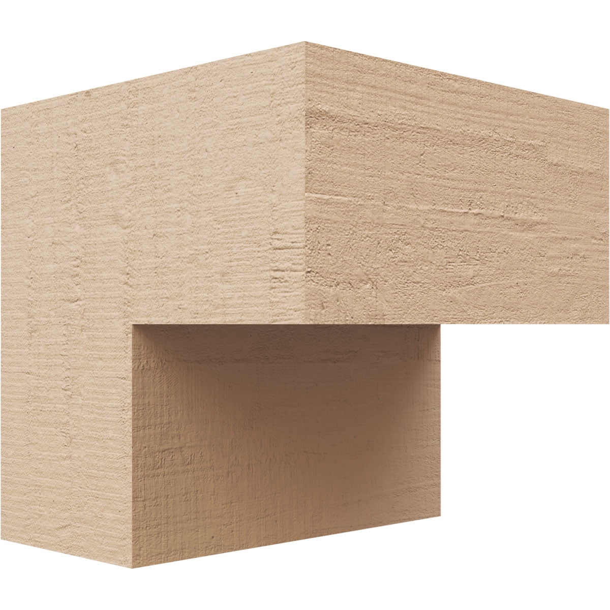 4"W x 4"D x 4"H Wide Chapel Hill Rough Cedar Woodgrain TimberThane Corbel, Primed Tan
