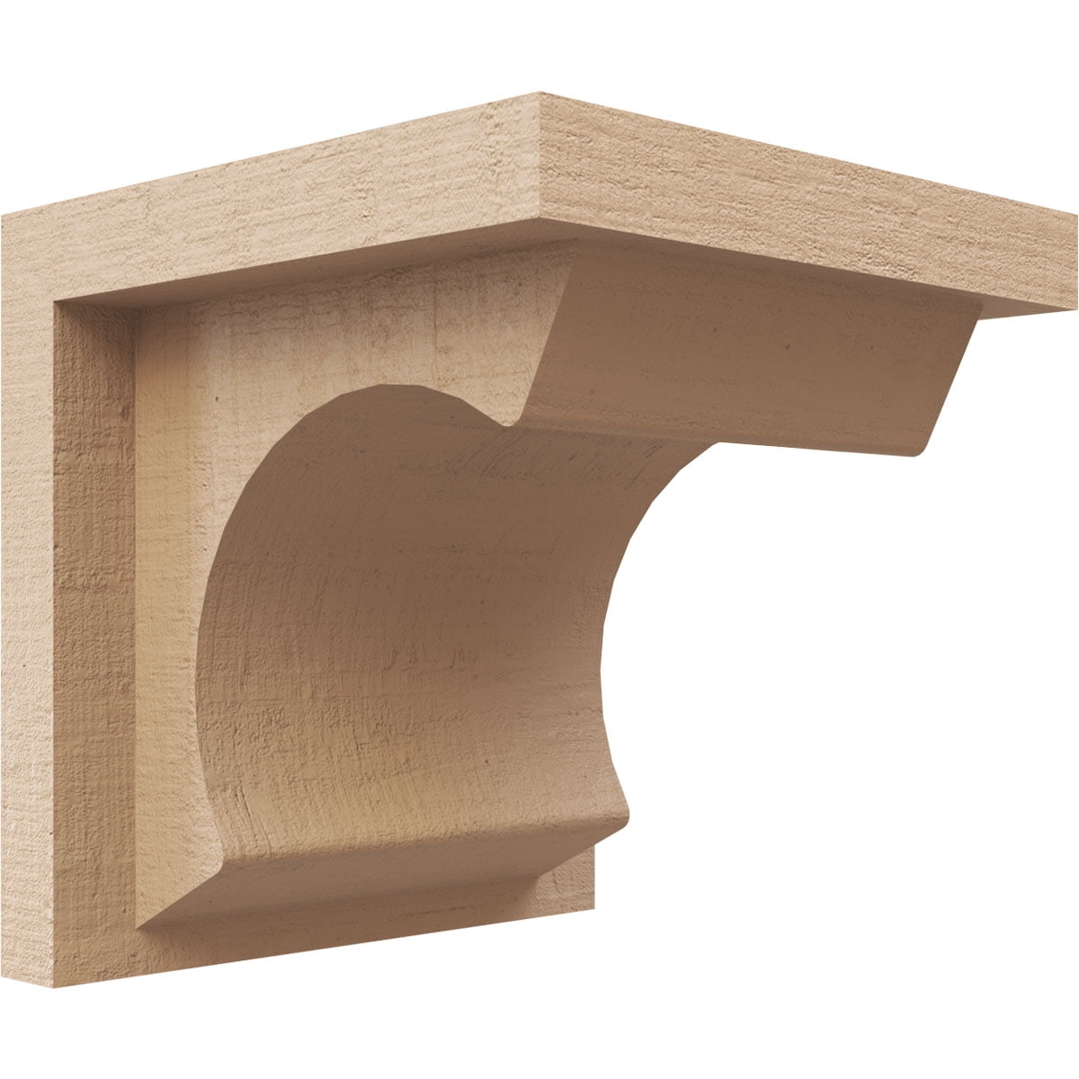 4"W x 4"D x 4"H Wide Emerson Rough Cedar Woodgrain TimberThane Corbel, Primed Tan