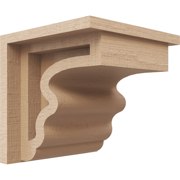 4"W x 4"D x 4"H Wide Highland Rough Cedar Woodgrain TimberThane Corbel, Primed Tan
