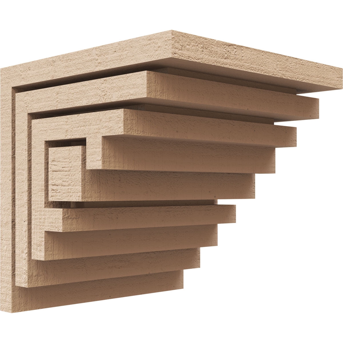 4"W x 4"D x 4"H Wide Landon Rough Cedar Woodgrain TimberThane Corbel, Primed Tan