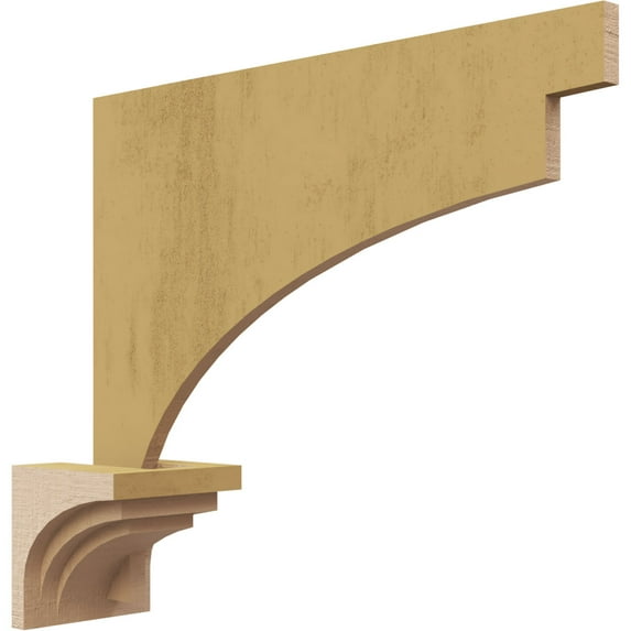 4"W x 4"D x 4"H Wide Rockford Rough Cedar Woodgrain TimberThane Corbel, Primed Tan