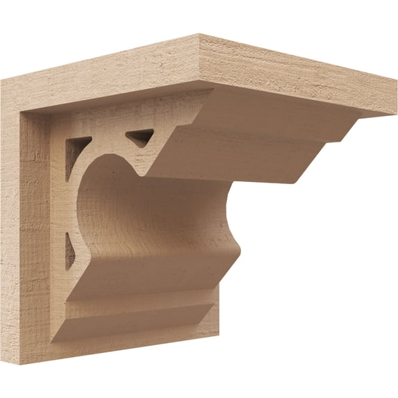 4"W x 4"D x 4"H Wide Sheridan Rough Cedar Woodgrain TimberThane Corbel, Primed Tan
