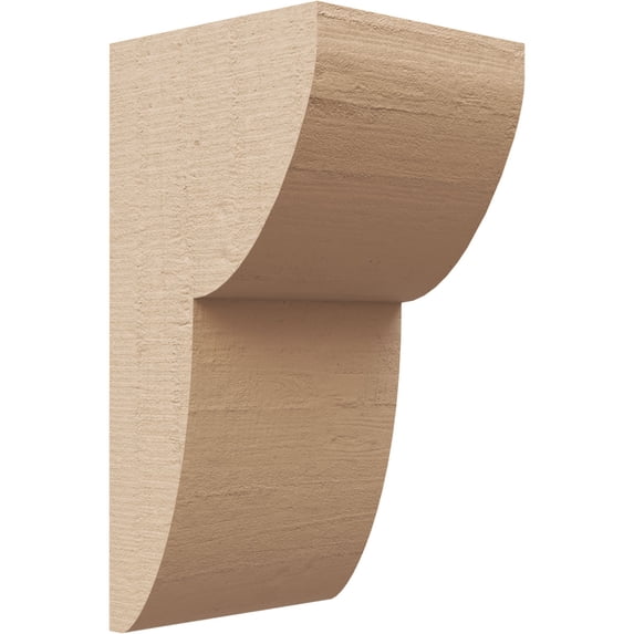4"W x 4"D x 8"H Wide Crestline Rough Cedar Woodgrain TimberThane Corbel, Primed Tan
