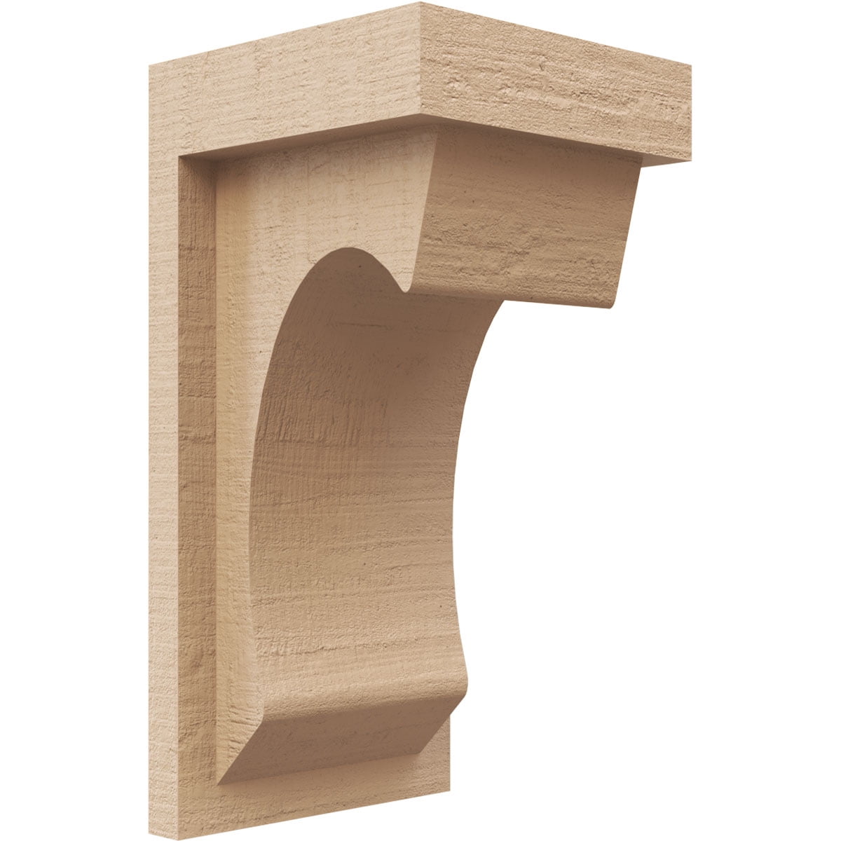 4"W x 4"D x 8"H Wide Emerson Rough Cedar Woodgrain TimberThane Corbel, Primed Tan