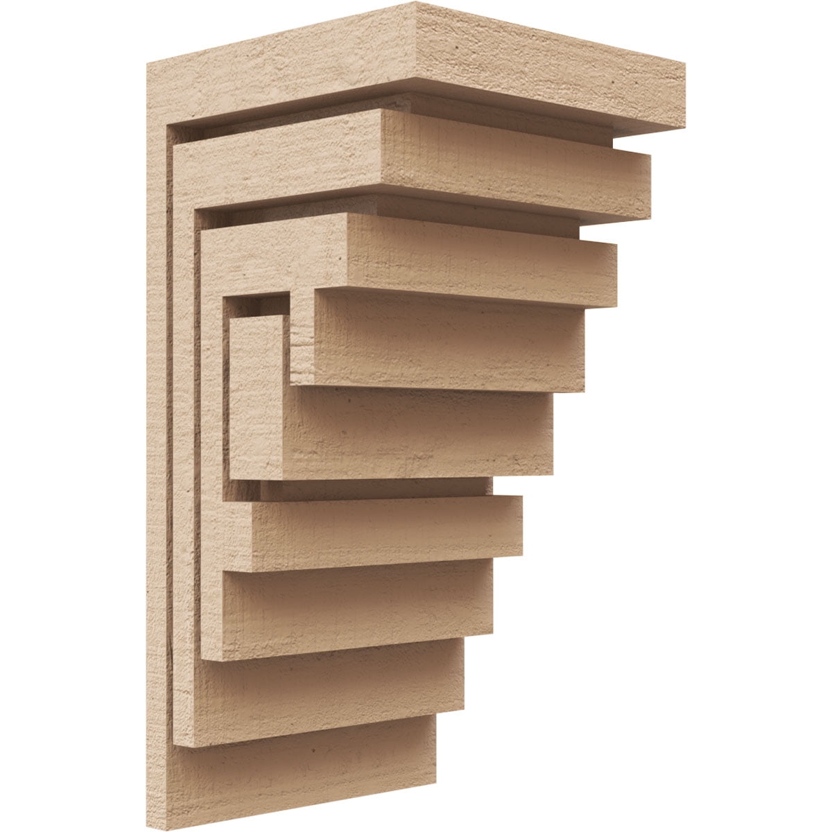 4"W x 4"D x 8"H Wide Landon Rough Cedar Woodgrain TimberThane Corbel, Primed Tan
