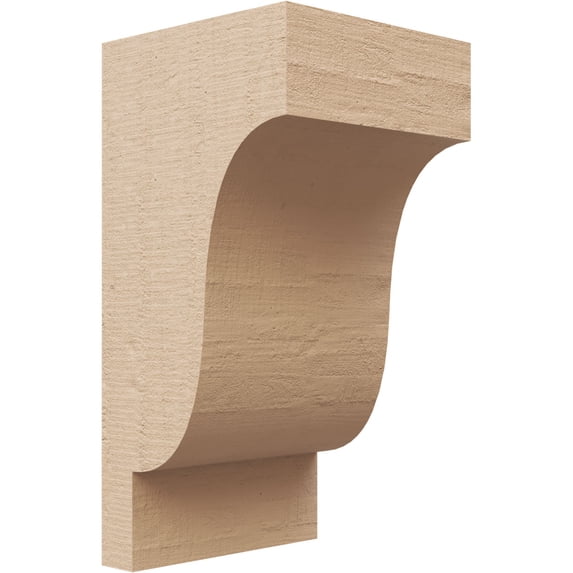4"W x 4"D x 8"H Wide Newport Rough Cedar Woodgrain TimberThane Corbel, Primed Tan
