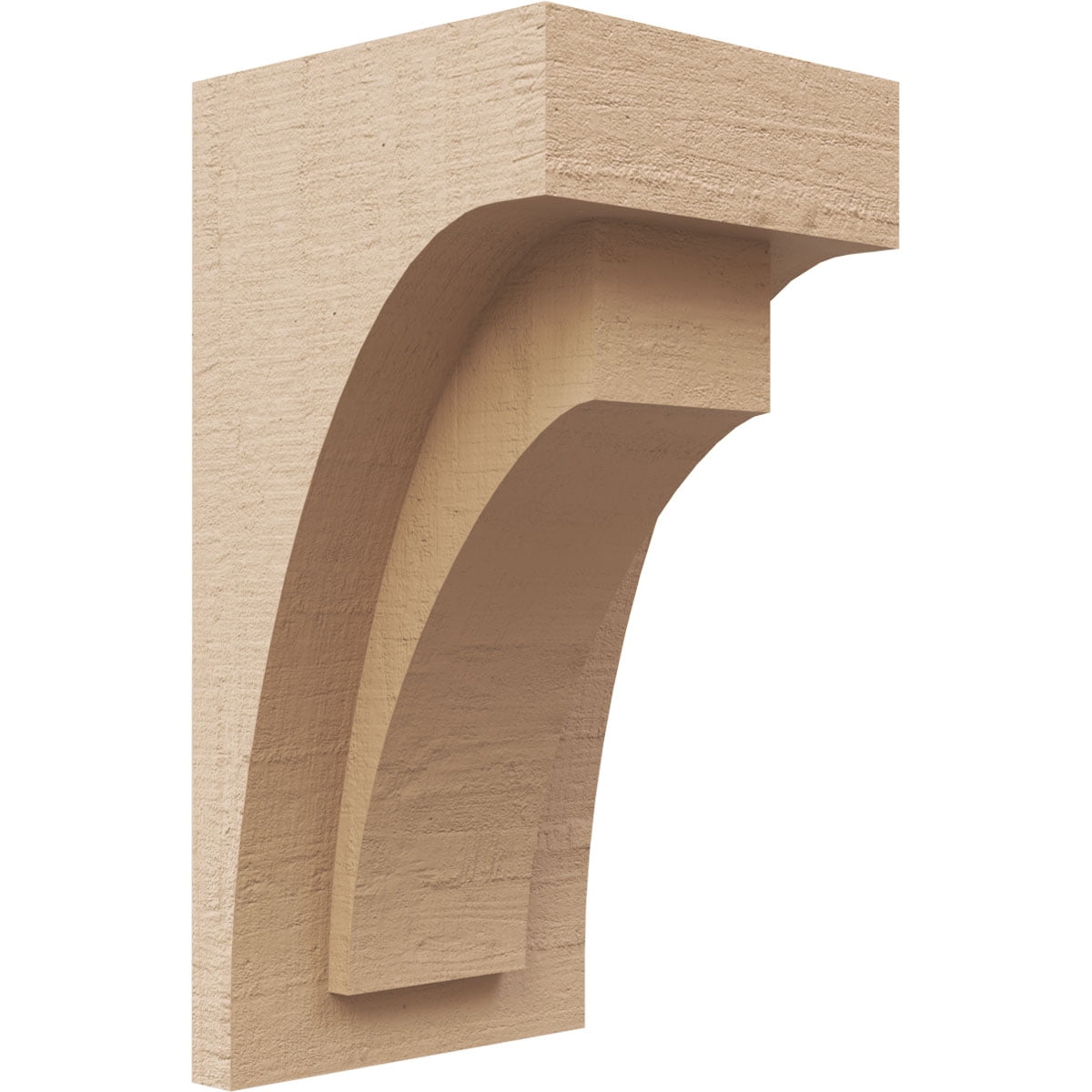 4"W x 4"D x 8"H Wide Rivera Rough Cedar Woodgrain TimberThane Corbel, Primed Tan