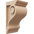 thumbnail image 1 of 4"W x 4"D x 8"H Wide Scroll Rough Cedar Woodgrain TimberThane Corbel, Primed Tan, 1 of 6