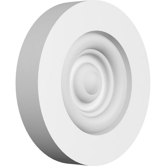 Ekena Millwork 4"W x 4"H x 1/2"P Standard Grayson Bullseye Rosette with Square Edge (2-Pack)