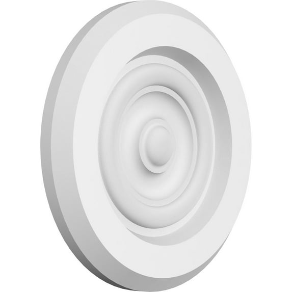 Ekena Millwork 4"W x 4"H x 1"P Standard Grayson Bullseye Rosette with Beveled Edge (2-Pack)