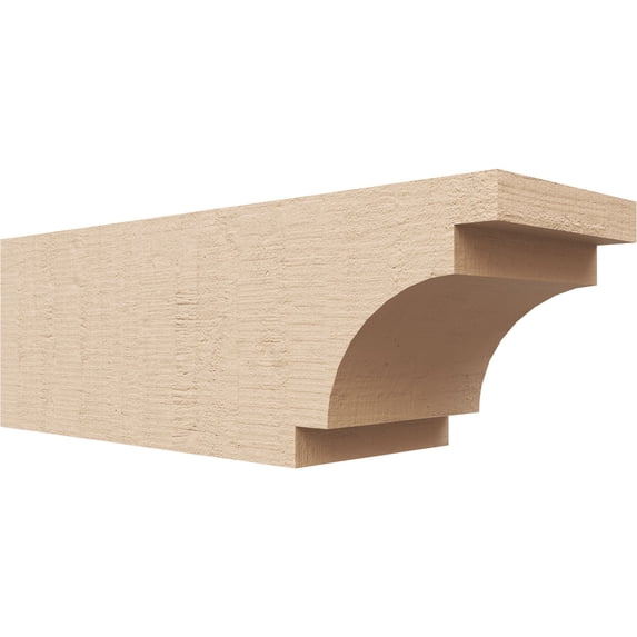 Ekena Millwork 4"W x 4"H x 12"L Mediterranean Woodgrain TimberThane Rafter Tail, Primed Tan