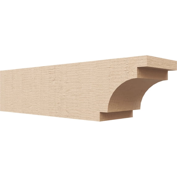 Ekena Millwork 4"W x 4"H x 16"L Mediterranean Woodgrain TimberThane Rafter Tail, Primed Tan