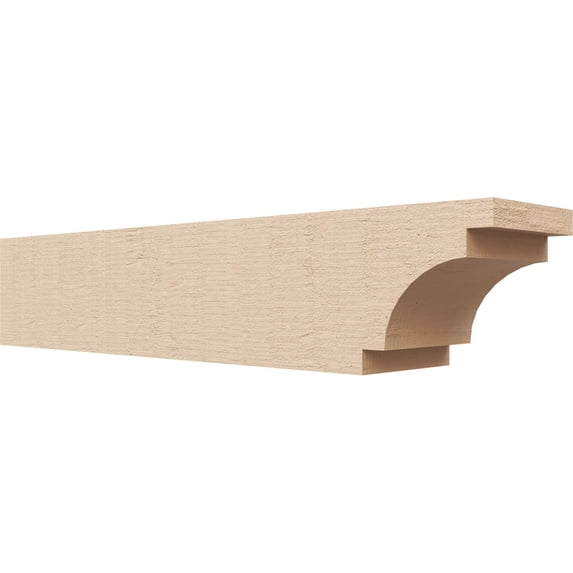 Ekena Millwork 4"W x 4"H x 20"L Mediterranean Woodgrain TimberThane Rafter Tail, Primed Tan