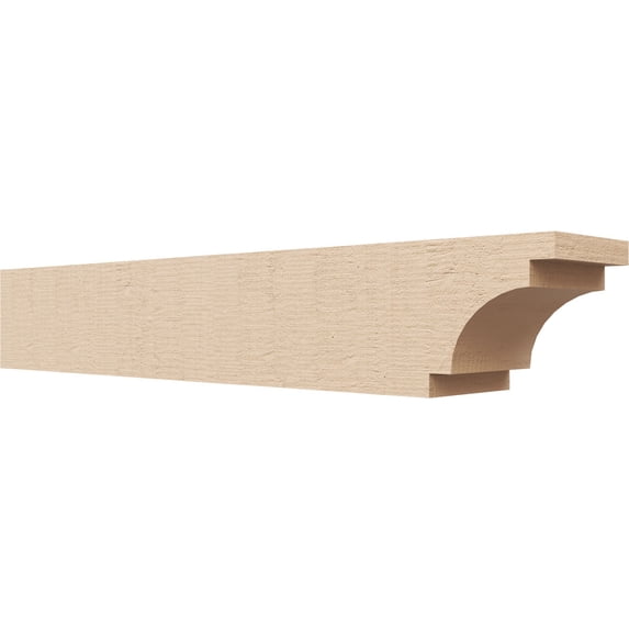 Ekena Millwork 4"W x 4"H x 24"L Mediterranean Woodgrain TimberThane Rafter Tail, Primed Tan