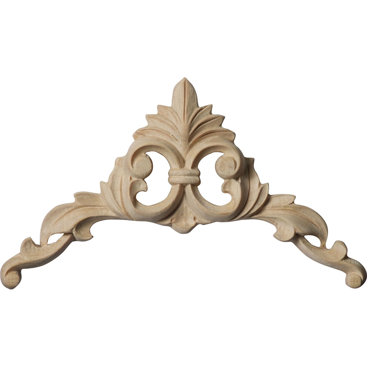 Small Alder Wood Carved Corner Onlay, 4" x 4"