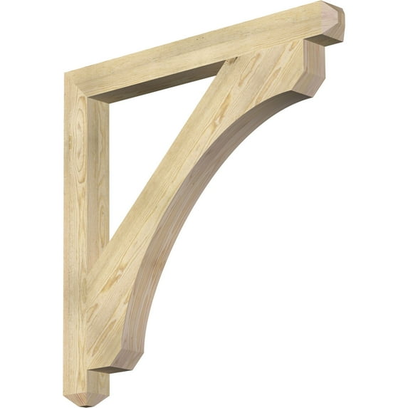 Ekena Millwork 4"W x 42"D x 42"H Legacy Craftsman Rough Sawn Bracket, Douglas Fir
