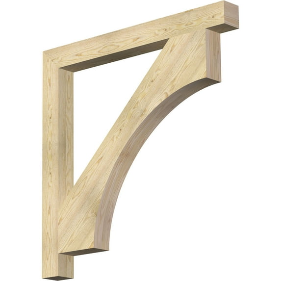 Ekena Millwork 4"W x 42"D x 42"H Westlake Block Rough Sawn Bracket, Douglas Fir