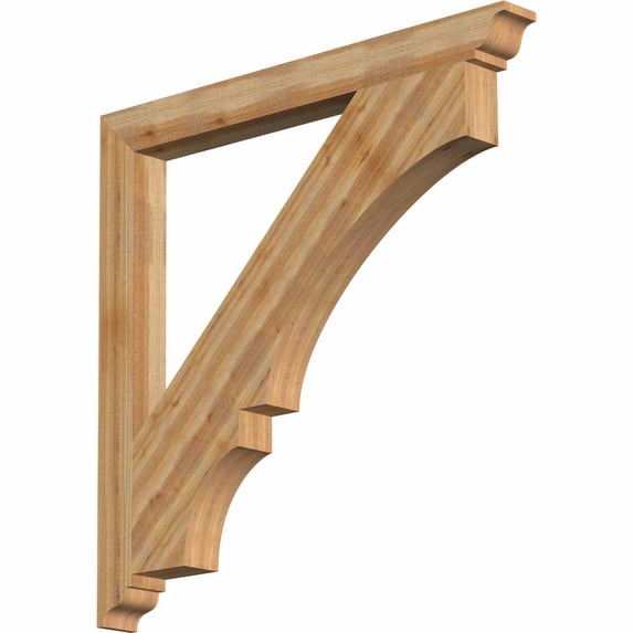 Ekena Millwork 4"W x 44"D x 44"H Balboa Traditional Rough Sawn Bracket, Western Red Cedar