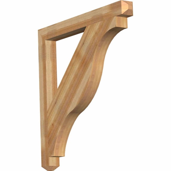 Ekena Millwork 4"W x 44"D x 44"H Funston Craftsman Rough Sawn Bracket, Western Red Cedar