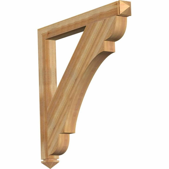 Ekena Millwork 4"W x 44"D x 44"H Olympic Arts & Crafts Rough Sawn Bracket, Western Red Cedar