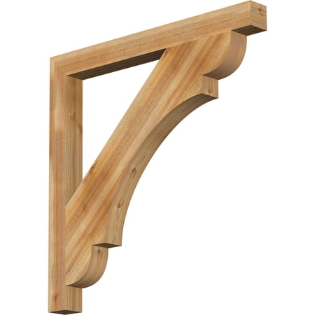 Ekena Millwork 4"W x 44"D x 44"H Olympic Block Rough Sawn Bracket, Western Red Cedar