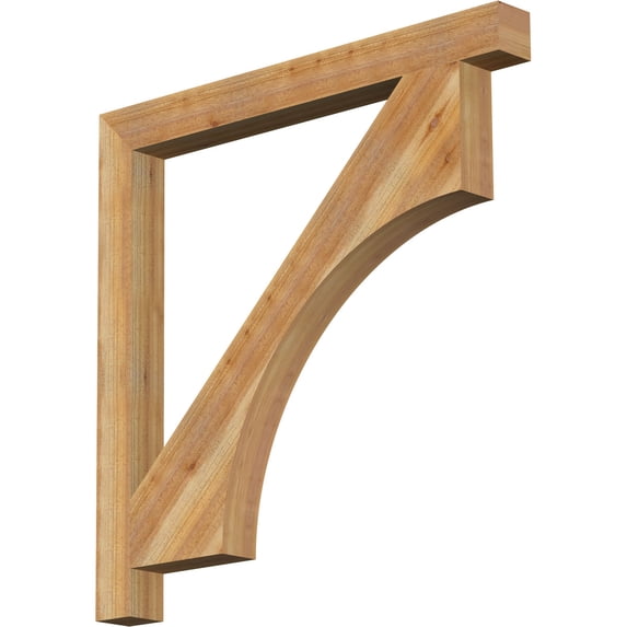 Ekena Millwork 4"W x 44"D x 44"H Westlake Block Rough Sawn Bracket, Western Red Cedar