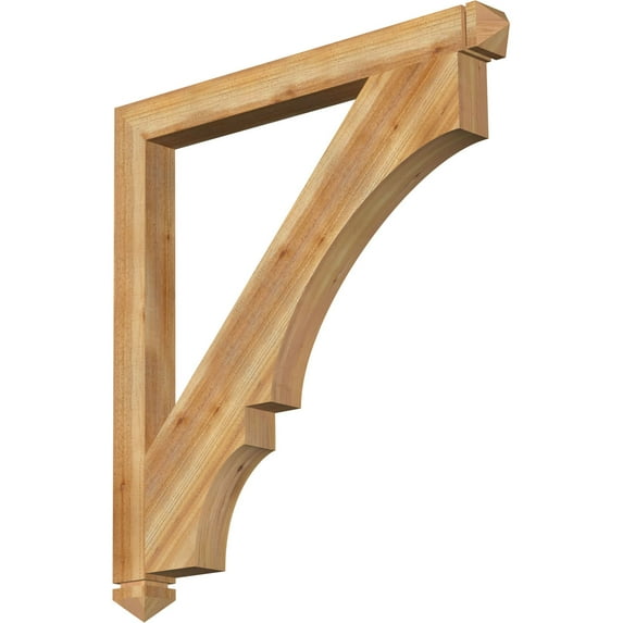 Ekena Millwork 4"W x 44"D x 48"H Balboa Arts & Crafts Rough Sawn Bracket, Western Red Cedar