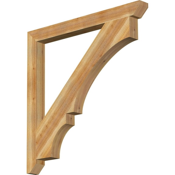Ekena Millwork 4"W x 46"D x 46"H Balboa Slat Rough Sawn Bracket, Western Red Cedar