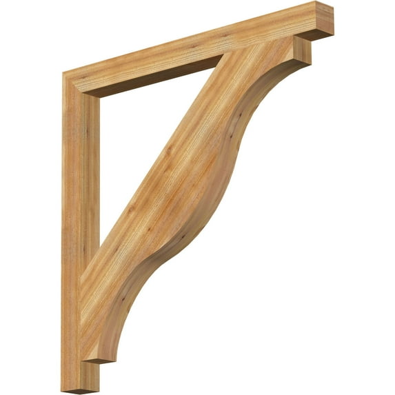 Ekena Millwork 4"W x 48"D x 48"H Funston Block Rough Sawn Bracket, Western Red Cedar
