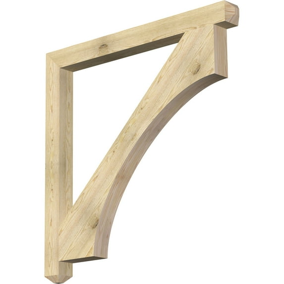 Ekena Millwork 4"W x 48"D x 48"H Westlake Craftsman Rough Sawn Bracket, Douglas Fir
