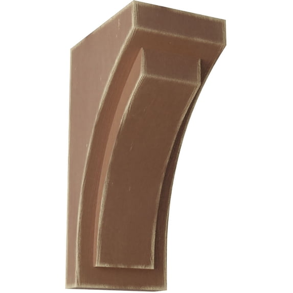 Ekena Millwork 4"W x 5 3/4"D x 10"H Medium Felix Wood Vintage Decor Corbel, Weathered Brown