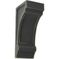 thumbnail image 1 of Ekena Millwork 4"W x 5"D x 10"H Diane Recessed Wood Vintage Decor Corbel, Black, 1 of 1