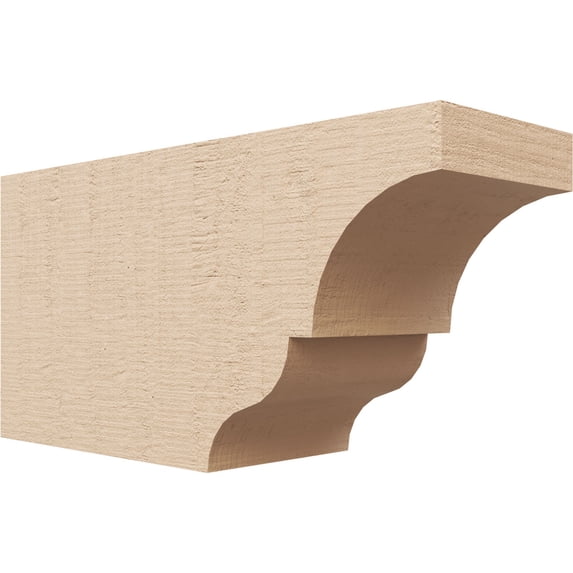 Ekena Millwork 4"W x 6"H x 12"L Asheboro Woodgrain TimberThane Rafter Tail, Primed Tan