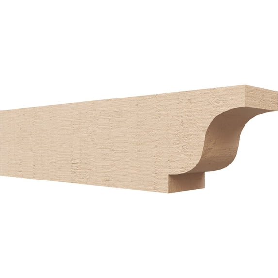 Ekena Millwork 4"W x 6"H x 24"L Newport Woodgrain TimberThane Rafter Tail, Primed Tan