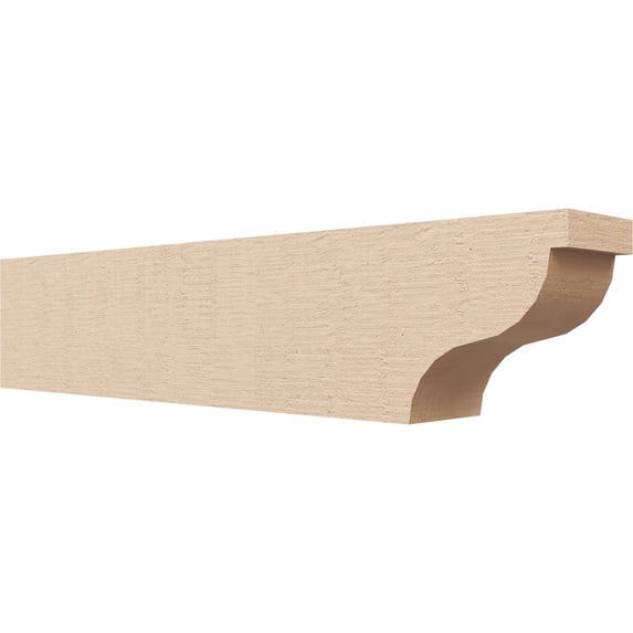 Ekena Millwork 4"W x 6"H x 28"L Garner Woodgrain TimberThane Rafter Tail, Primed Tan