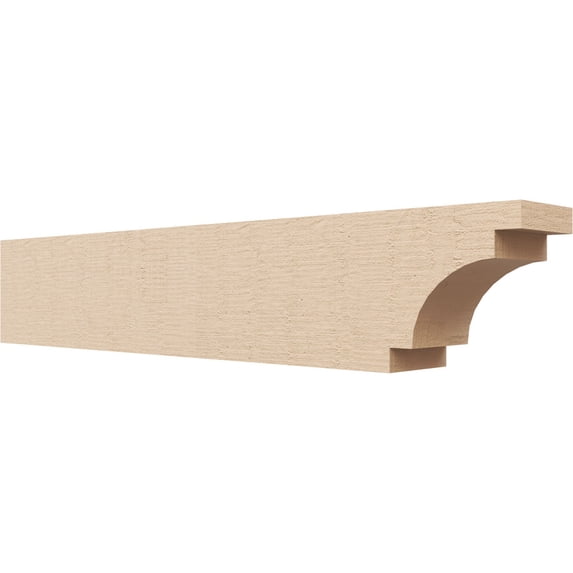 Ekena Millwork 4"W x 6"H x 32"L Mediterranean Woodgrain TimberThane Rafter Tail, Primed Tan