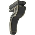 thumbnail image 1 of Ekena Millwork 4"W x 8 1/2"D x 13"H Hollow Back Wood Vintage Decor Corbel, Black, 1 of 6