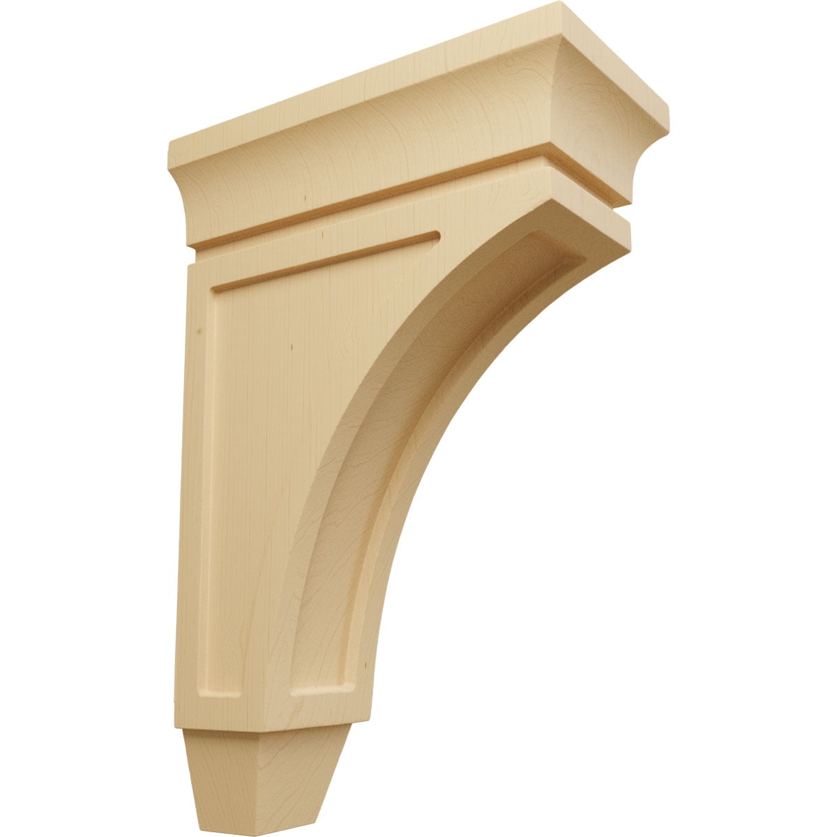 Alder Wood Rectangular Corbel with Metal Finish