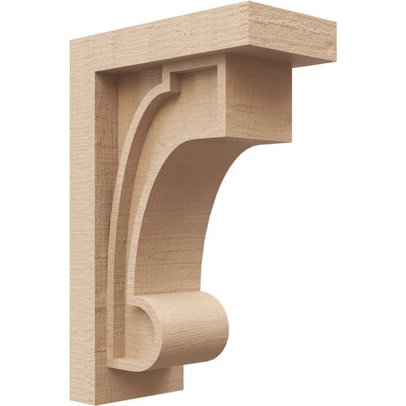 4"W x 8"D x 12"H Classic Alma Rough Cedar Woodgrain TimberThane Corbel, Primed Tan