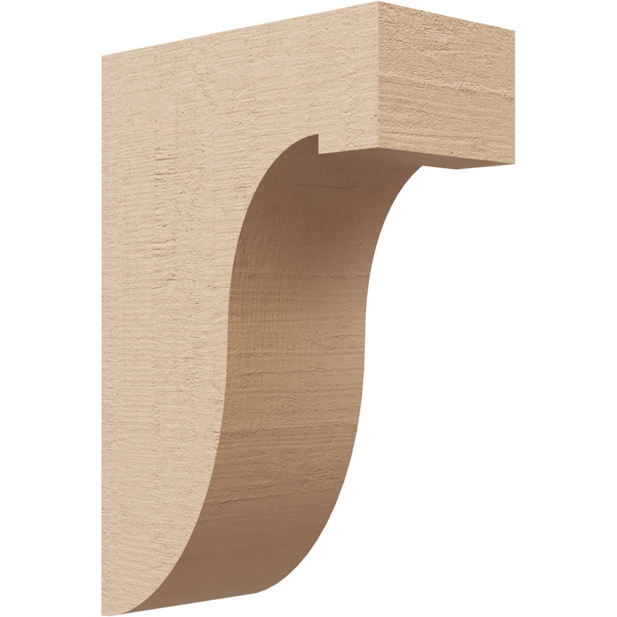 4"W x 8"D x 12"H Classic Del Monte Rough Cedar Woodgrain TimberThane Corbel, Primed Tan