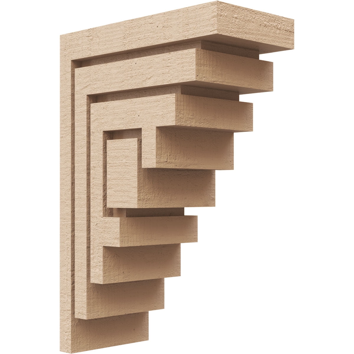 4"W x 8"D x 12"H Classic Landon Rough Cedar Woodgrain TimberThane Corbel, Primed Tan
