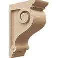 thumbnail image 1 of 4"W x 8"D x 12"H Classic Scroll Rough Cedar Woodgrain TimberThane Corbel, Primed Tan, 1 of 6