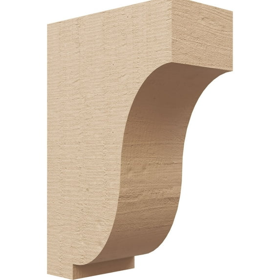 4"W x 8"D x 12"H Classic Van Buren Rough Cedar Woodgrain TimberThane Corbel, Primed Tan