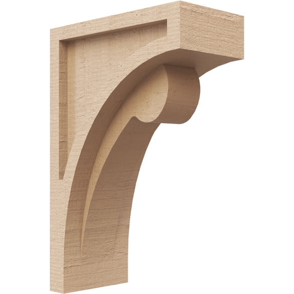 4"W x 8"D x 12"H Classic Viola Rough Cedar Woodgrain TimberThane Corbel, Primed Tan