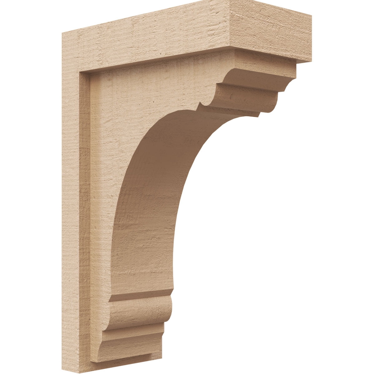 4"W x 8"D x 12"H Classic Warren Rough Cedar Woodgrain TimberThane Corbel, Primed Tan