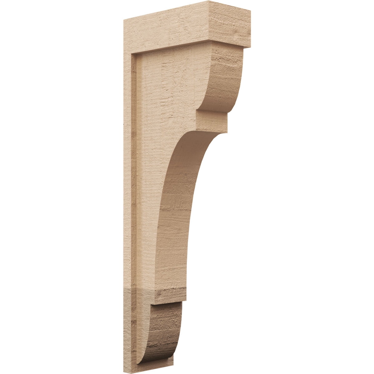 4"W x 8"D x 24"H Thin Bryant Rough Cedar Woodgrain TimberThane Corbel, Primed Tan