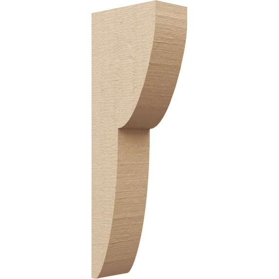 4"W x 8"D x 24"H Thin Crestline Rough Cedar Woodgrain TimberThane Corbel, Primed Tan