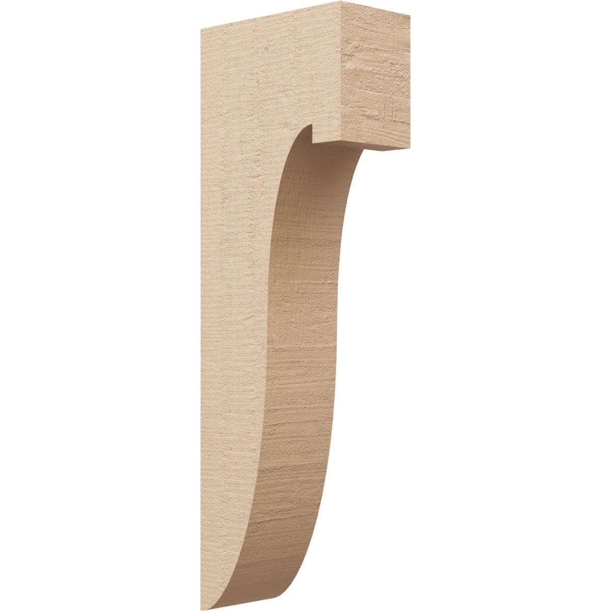 4"W x 8"D x 24"H Thin Del Monte Rough Cedar Woodgrain TimberThane Corbel, Primed Tan
